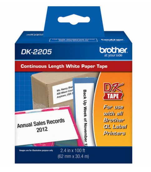 [311023120415] CINTA DE ETIQUETAS Marca/Brand: BROTHER, Modelo/Model: DK-2205 (BLANCO, 62 MM X 30.4 M)