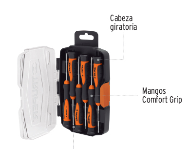Juego de desarmadores de precisión, Truper, JOY-6L, Set 6 piezas