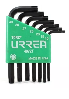 JUEGO 7 LLAVES TORX LARGAS EN L T10- T40, MARAC/BRAND: URREA, MODELO/MODEL: 4972TL
