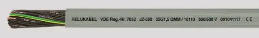  cable de control marca/Brand: helukabel, modelo/model: HELU-10061, JZ-500 DE 3x18, 500V,80°C, PVC,2 conductores negros numerados + tierra mca
