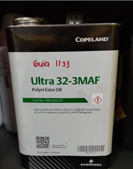  aceite marca/Brand: Copeland, modelo/model:998-E022-01, ultra 32-3 MAF3.7LH, 1 GALON 