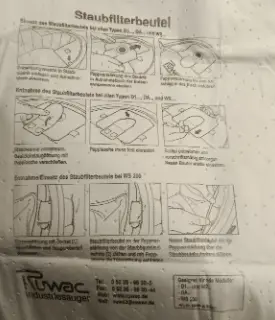 [250625024512] Filtro bolsa, Ruwac 50494, paquete de 5 piezas 