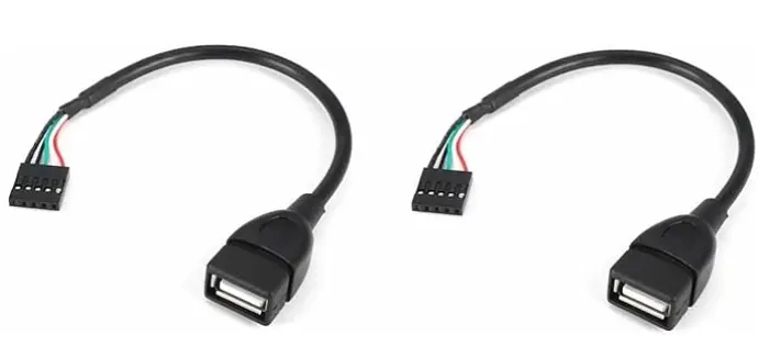  cable usb de 5 pines  YSJJZRL paquete de 2 usb de 2.0 hembra 5 pines, 30cm 