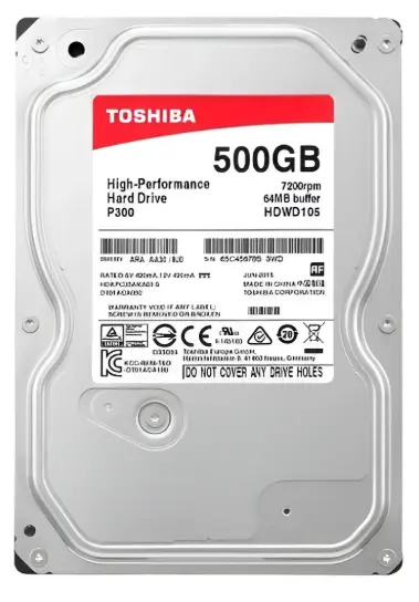  Disco Duro Interno Toshiba 500gb Plata Y Negro Plata/negro.
