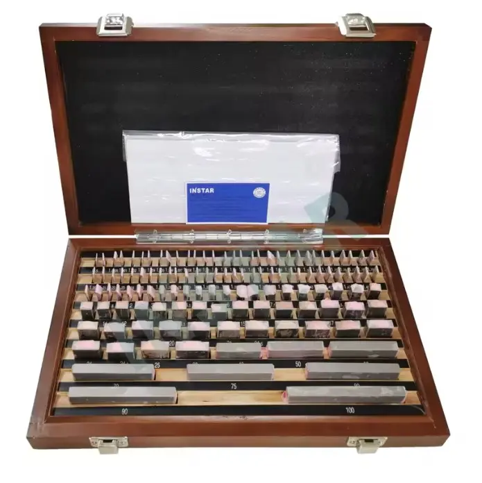 Gage Block Set Grade 0 Accuracy 0.00045mm Hardened Steel Gcr15 Industrial Quality 10-30-50-100mm DIN Grade, 122pcs, INSTAR, 122GCR15