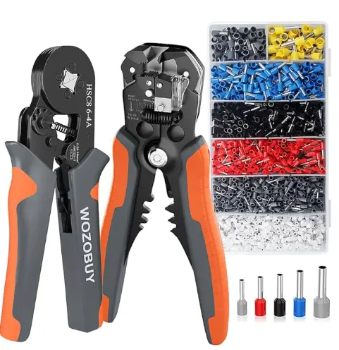 URREA Herramienta pelacables – 298 Alicates de corte y pelado de 21,5 cm con capacidad de 10-22 AWG y agarre ergonómico con amortiguación de aire – 298