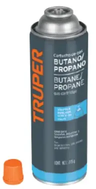 Lata de gas, válvula roscada, gas butano/propano, 275 gms, Truper, 11915