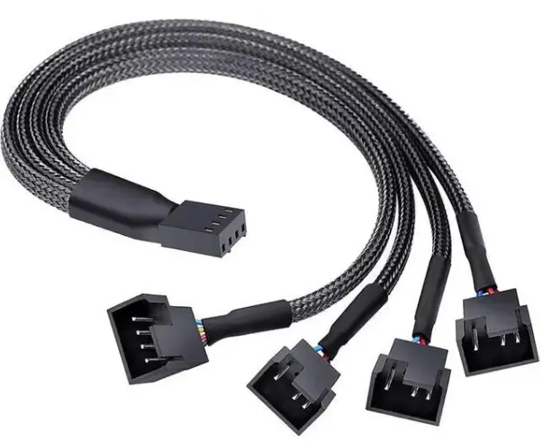 Adaptador de corriente PWM para ventiladores (1 a 4), conector en Y trenzado