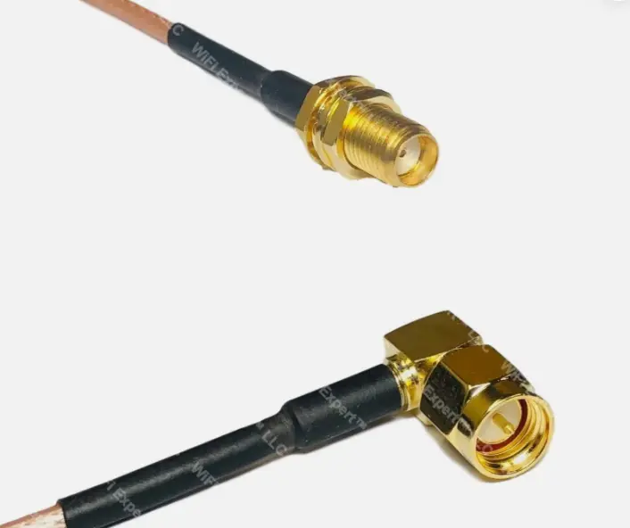 Cable Coaxial Assembly, SMA Straight Plug, SMA Plug, 50ohm, 3.28 ft, 1 m, Brown.