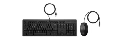 Kit de Teclado y Mouse HP 225, Alámbrico, USB, Negro, Inglés.