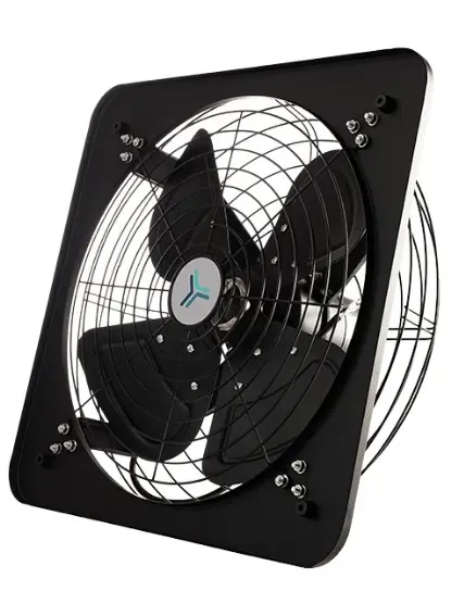 Extractor de aire axial industrial de 16" pintura electrostática negro mate laminada de acero Masterfan, TRITON16N