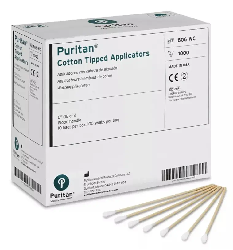 APLICADORES CON PUNTA DE ALGODÓN - INDUSTRIAL, 6", 15 CM, CAJA CON 1000 APLICADORES. 6 PULGADAS DE LARGO
