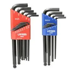 Urrea Juego de Llaves Allen Hexagonal, 22 Piezas, Negro