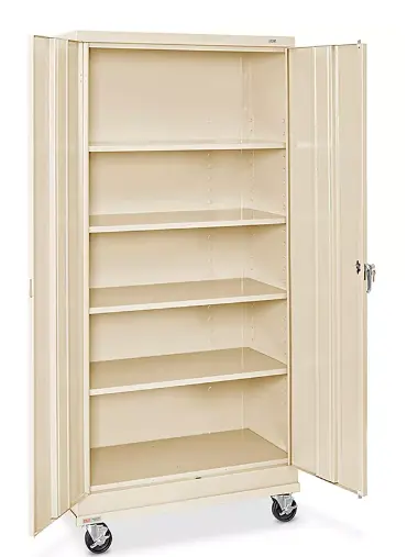 GABINETE MÓVIL ESTÁNDAR PARA ALMACENAMIENTO - 36 X 18 X 78", SIN ENSAMBLAR, CANELA, 91 X 46 X 198 CM