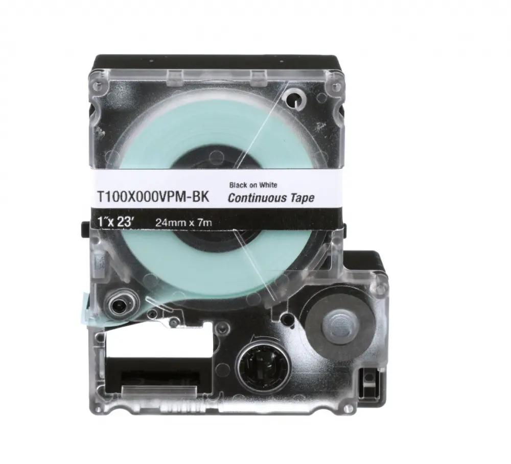 CARTUCHO D/ETIQUETA 1INX23FT BLANCO/NEGRO P/MP300, T100X000VPM-BK