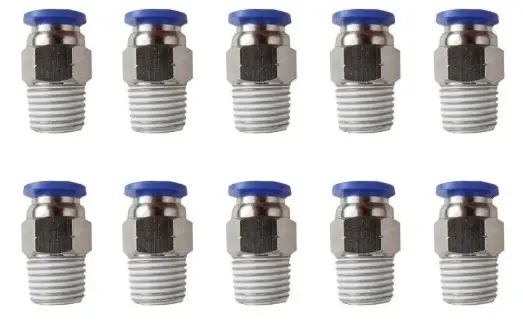 Conexión Rapida Neumatica 10mm X 1/4 Npt (Racor ), 10pzas