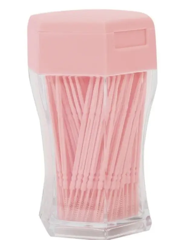 Palillo de dientes de doble cabeza Paq. 200 pz Color rosa