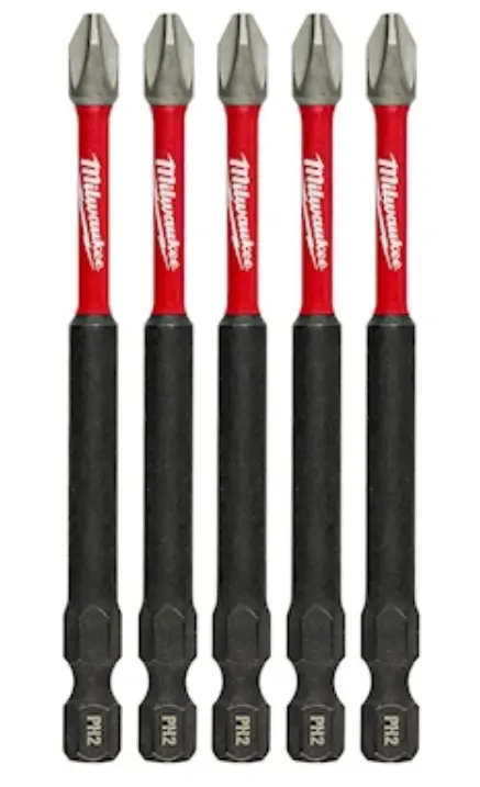 PUNTA DE IMPACTO #2 SHOCKWAVE MILWAUKEE ACERO DE 3-1/2 PULGADAS 5 PIEZAS
