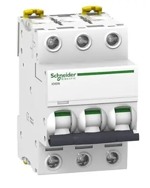 Disyuntor miniatura iC65N, curva D, 3P, 6A, A9F19306, Schneider Electric