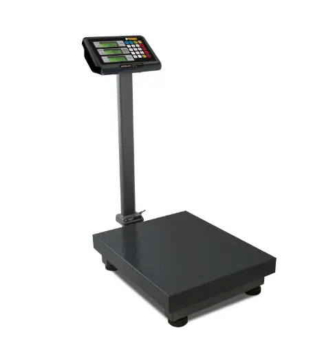 Báscula comercial digital Rhino BAPCA-200- 200kg con mástil gris.