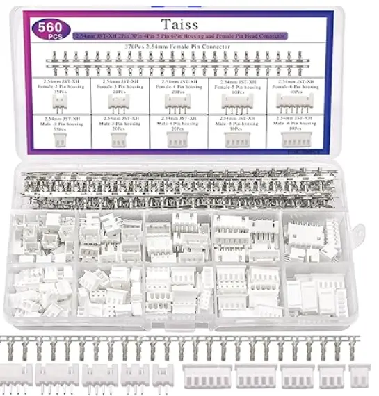 Kit de conectores Taiss JST-XH de 2,54 mm, 2,54 mm, 2/3/4/5/6 pines, conector hembra y macho de cable adaptador de enchufe JST, conector hembra de cabeza de clavija.