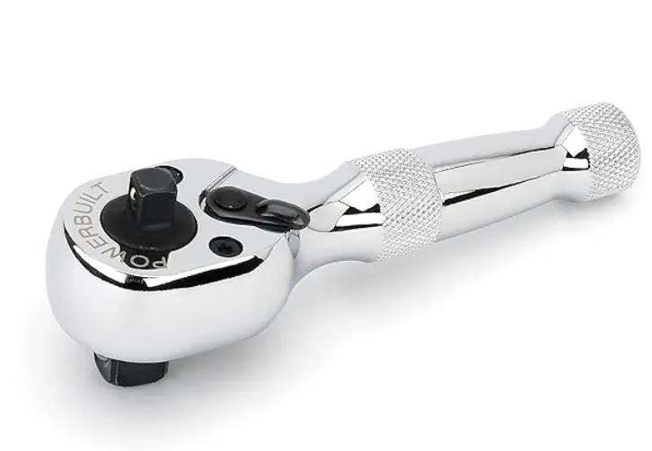 Mango Powerbuilt de llave de carraca pequeña de 1/4 de pulgada x 3/8 de pulgada de doble unidad, herramientas manuales, dados, herramientas de encaje, encaje variado (940931)