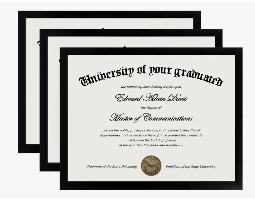 Marcos De Fotos De Vidrio De 8.5 X 11 Para Diplomas, Fotos ( Paquete 3 pz).