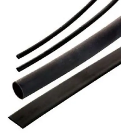 Tubo Termoretractil Thermofit de 1/8" (precio por metro), Ø 1/8” (3.2 mm), temperatura de contracción: 70° C, relación de contracción 2:1, Soporta: 600 V, retardante a la flama, resistencia a materiales abrasivos, humedad, solventes