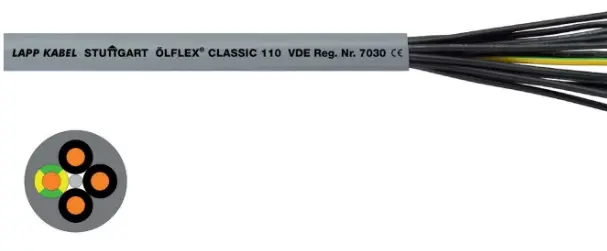 Cable de control de PVC resistente al aceite, para un amplio rango de aplicaciones; con registro VDE, ÖLFLEX CLASSIC 110 5G35, 1119645 (precio por metro) 