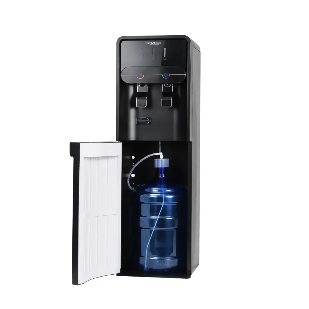 Dispensador de Agua Marca Hypermark, Modelo ONYXWATER HM0051W, Garrafón Oculto 20 Litros, Color Negro