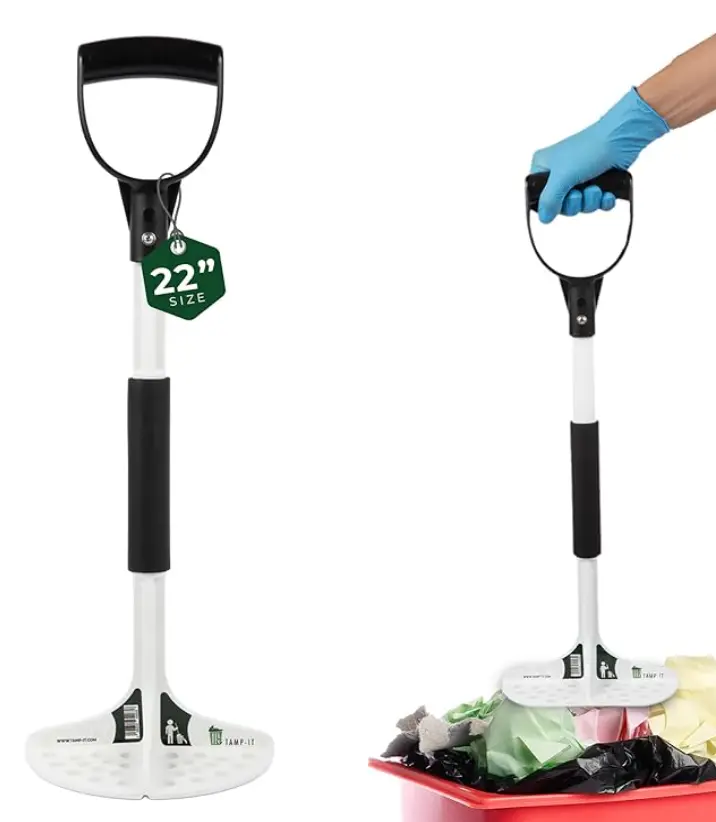 Compactador manual de basura de próxima generación, libera espacio en los contenedores, receptáculos y reduce los viajes para desechar la basura eficiente y rentable