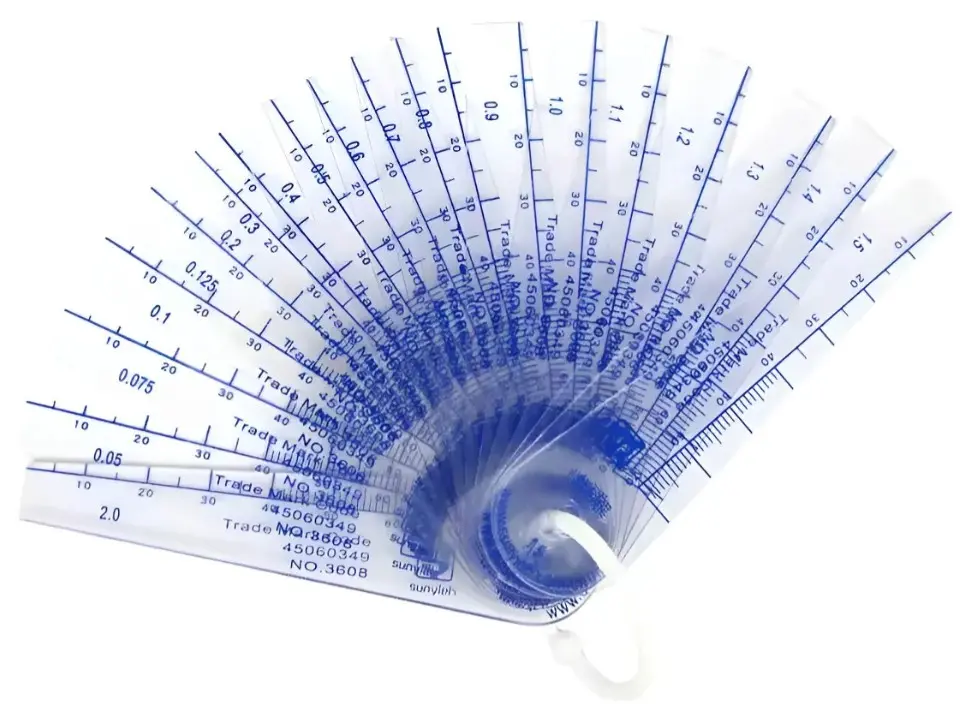 Paquete de lainas plásticas, Sun Yleh, thickness Gage, 19 Pz (0.05-2.0mm), Azul Marino