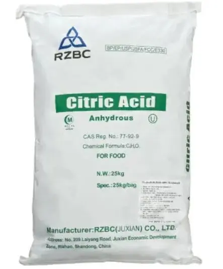 Acido Citrico, grado Alimenticio, saco 25 Kg