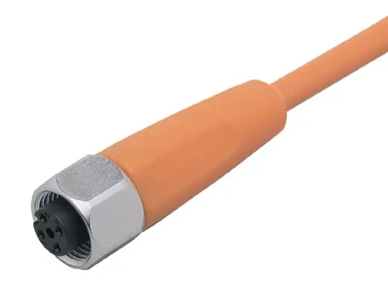 Cable de conexión con conector hembra, IFM, EVT001, ADOGH040VAS0005E04, 5 mts PVC-Cable; M12 Conector