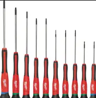 Juego de 10 Desarmadores MILWAUKEE, de Precisión Combinados # 48-22-2612 