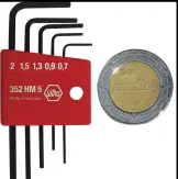 Juego de 5 Llaves Hexagonales WIHA Cortas Mini Métricas #35392 