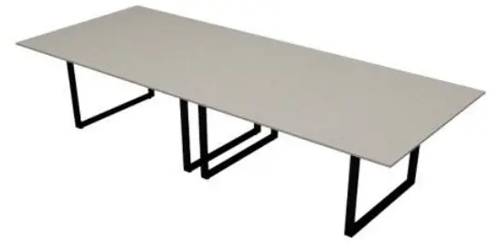 Mesa recta estilo Quadro, Medidas: 3450cm (frente) x 150cm (fondo) x 75cm (alto). Mesa rectangular fabricada en Melamina de 28 mm de espesor y enchapado con cantos de PVC pegados a alta temperatura con maquinaria especializada. Cubierta fabricada a dos partes