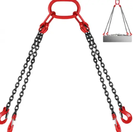 Eslinga de cadena VEVOR, cadenas de elevación de 5/16 pulgadas x 5 pies con ganchos, elevadores de cadena de motor G80, cadenas de eslinga de elevación de 11000 lb/5 toneladas MODELO 8×1,5 mA.
