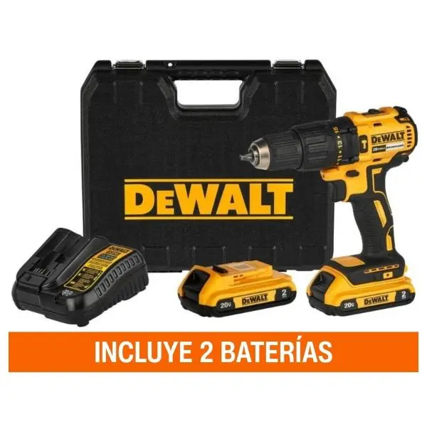 Taladro inalámbrico, DeWalt, con batería y cargador