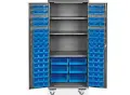gabinete móvil para almacenamiento de gavetas 36x24x84" 102 gavetas azules 
