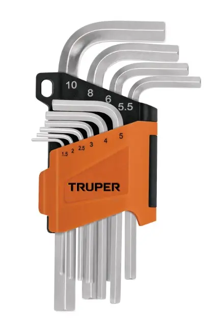 TRUPER 10-Piece SAE Hex Key Set with Organizer