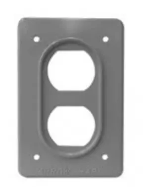 Placa para receptáculo dúplex, Modelo AH-AH23 Arrow Hart, uso rudo, Fabricado en aluminio