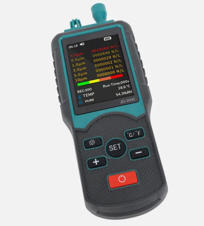 contador de partículas de polvo 0,3 0,5 1,0 3,0 5,0 10 μm PM2,5 PM10 mano multifuncional