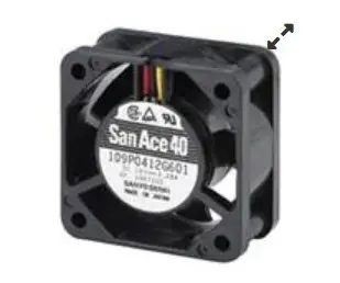 Ventilador Axial, Larga Vida Útil, Serie San Ace 60L, 12 VCC, 60 mm, 25 mm, 27.5 pies cúbicos/min, 0.78 m³/min, 9LG0612P4H001, SANYO DENKI