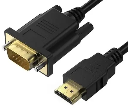Conector Macho Adaptador Hdmi Macho A Vga Macho Cable Hdmi A Vga Adaptador Macho Conversor 1080p 60hz Full Hd 3 Metros Negro