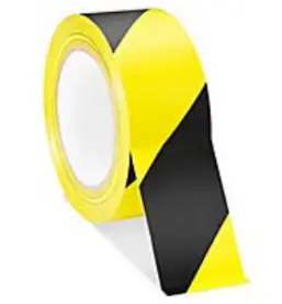 Cinta de seguridad vinílica, ULINE, S-2183, Amarillo/Negro (2" x 36 yds).