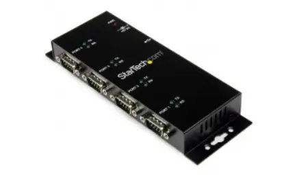 concentrador adaptador startech usb a serial RS232, DB9, 4 puertos color negro 