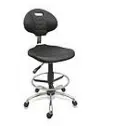 silla cajera con respaldo y asiento acojinado con poliuretano, tulip con aro cromado
