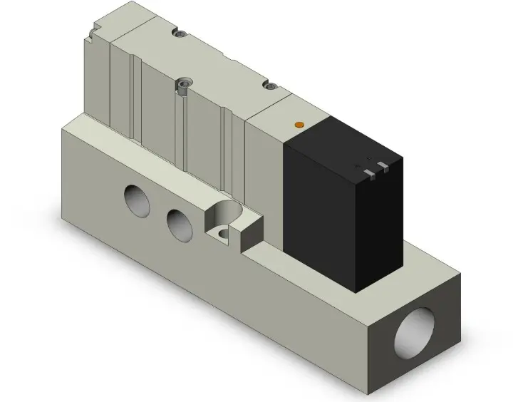 1/4" SINGLE SOLENOID VALVE WITH MOUNTING SUBPLATE, EXTERNAL, SMC VQ4101-5W1-02