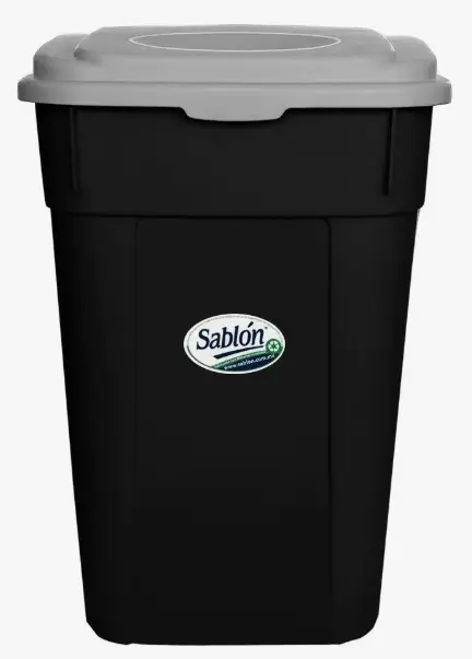 contenedor bote sablón de 145 litros con ruedas y tapa de color 